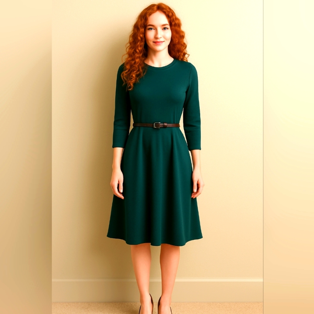 Eliza J Elegant Teal Long Sleeve Dress. NWT